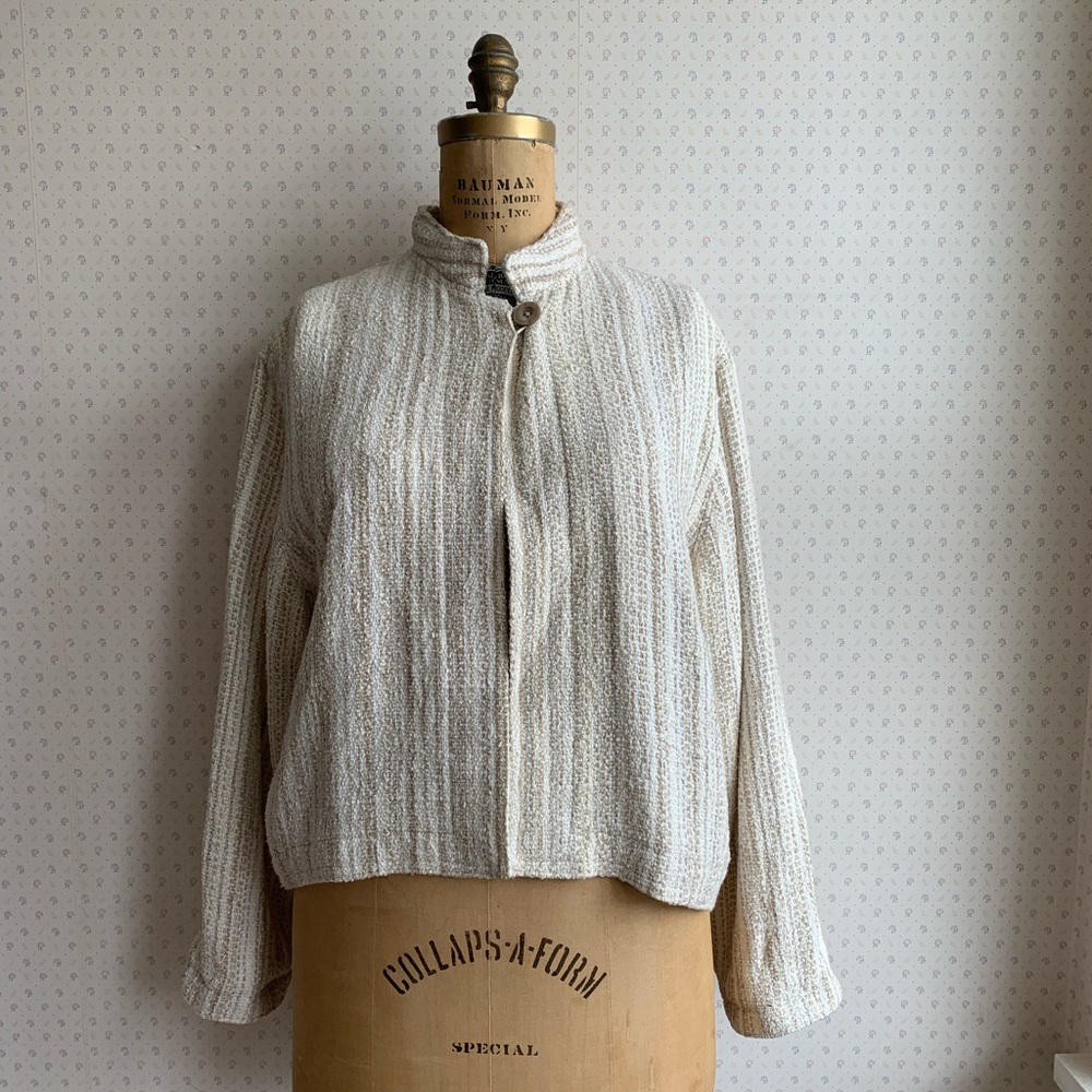 Ami Davis Handwoven Fibers Boucle Style Jacket sz Large TP1